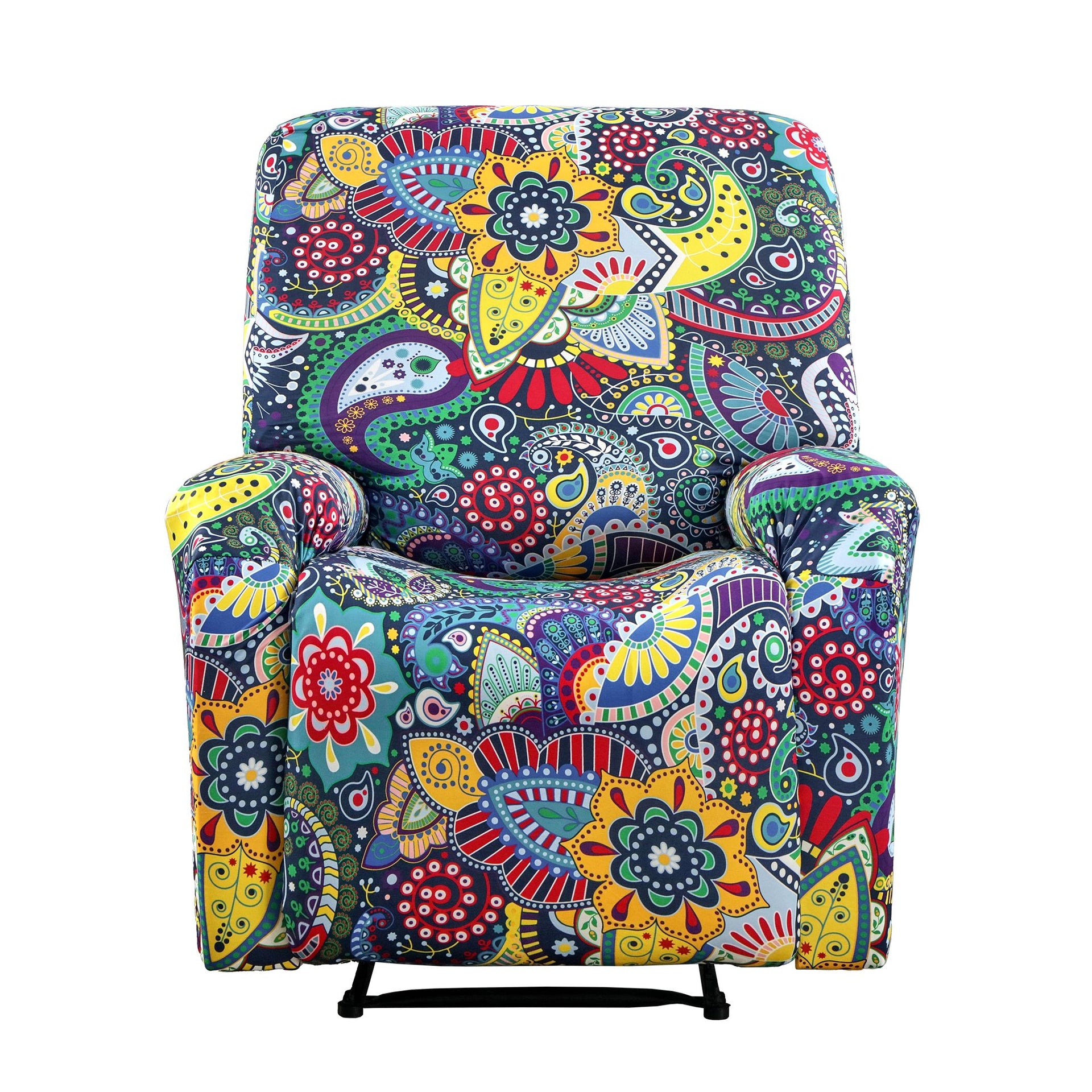 Artiss Stretch Kids Recliner Cover 4-Pieces Recliner Chair Slipcovers Printed Polyester Awezingly