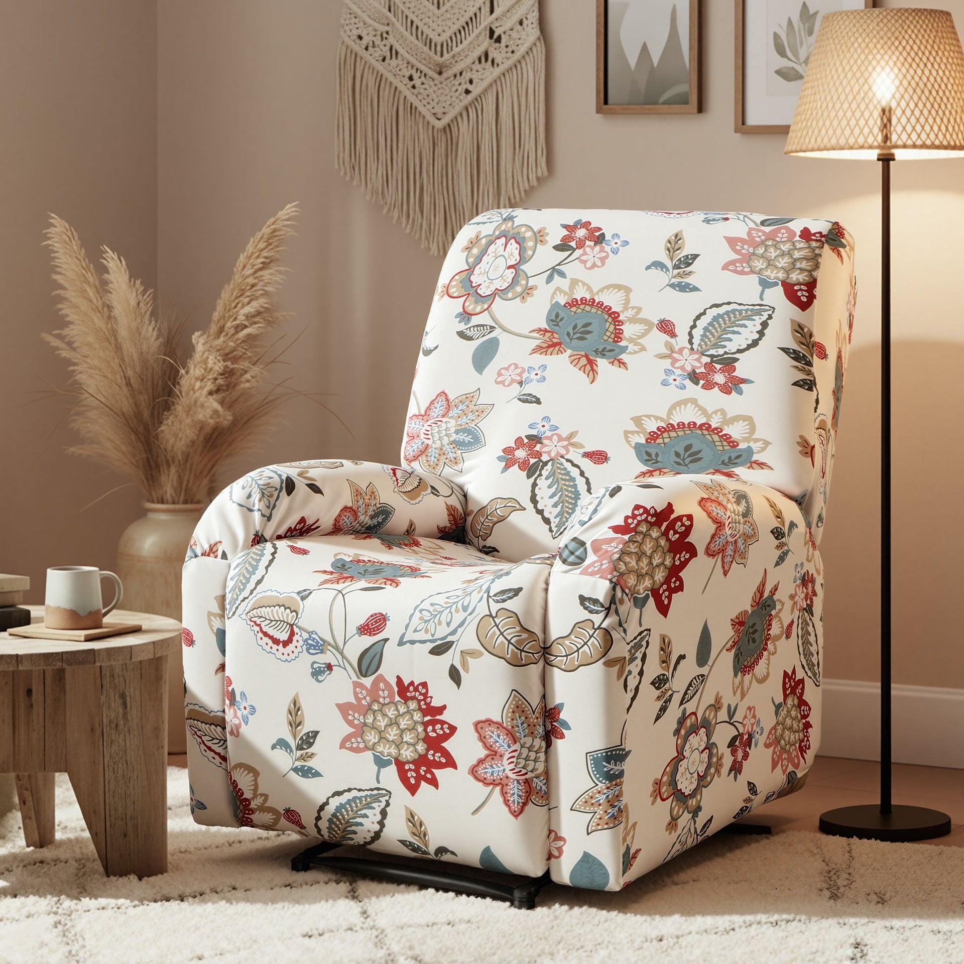 Artiss Stretch Kids Recliner Cover 4-Pieces Recliner Chair Slipcovers Printed Polyester Awezingly