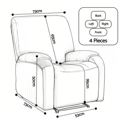 Artiss Stretch Kids Recliner Cover 4-Pieces Recliner Chair Slipcovers Printed Polyester