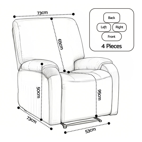 Artiss Stretch Kids Recliner Cover 4-Pieces Recliner Chair Slipcovers Printed Polyester Awezingly