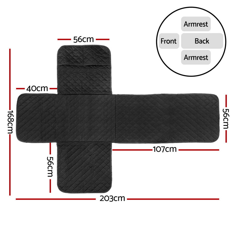 Artiss Recliner Chair Cover 100% Water Resistant Black Artiss