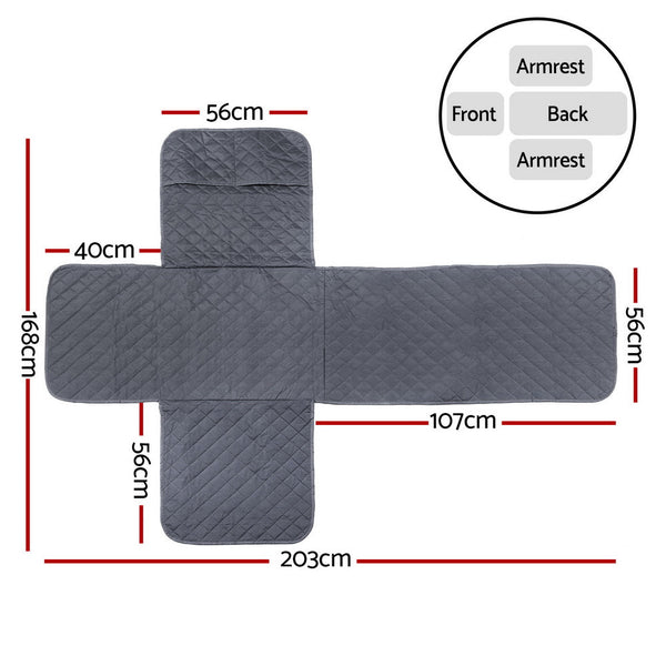 Artiss Recliner Chair Cover 100% Water Resistant Grey Artiss