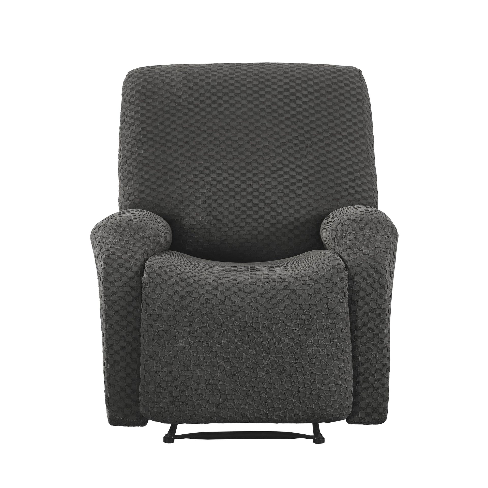Artiss Recliner Chair Covers with Storage Side Pockets Grey Fabric Awezingly