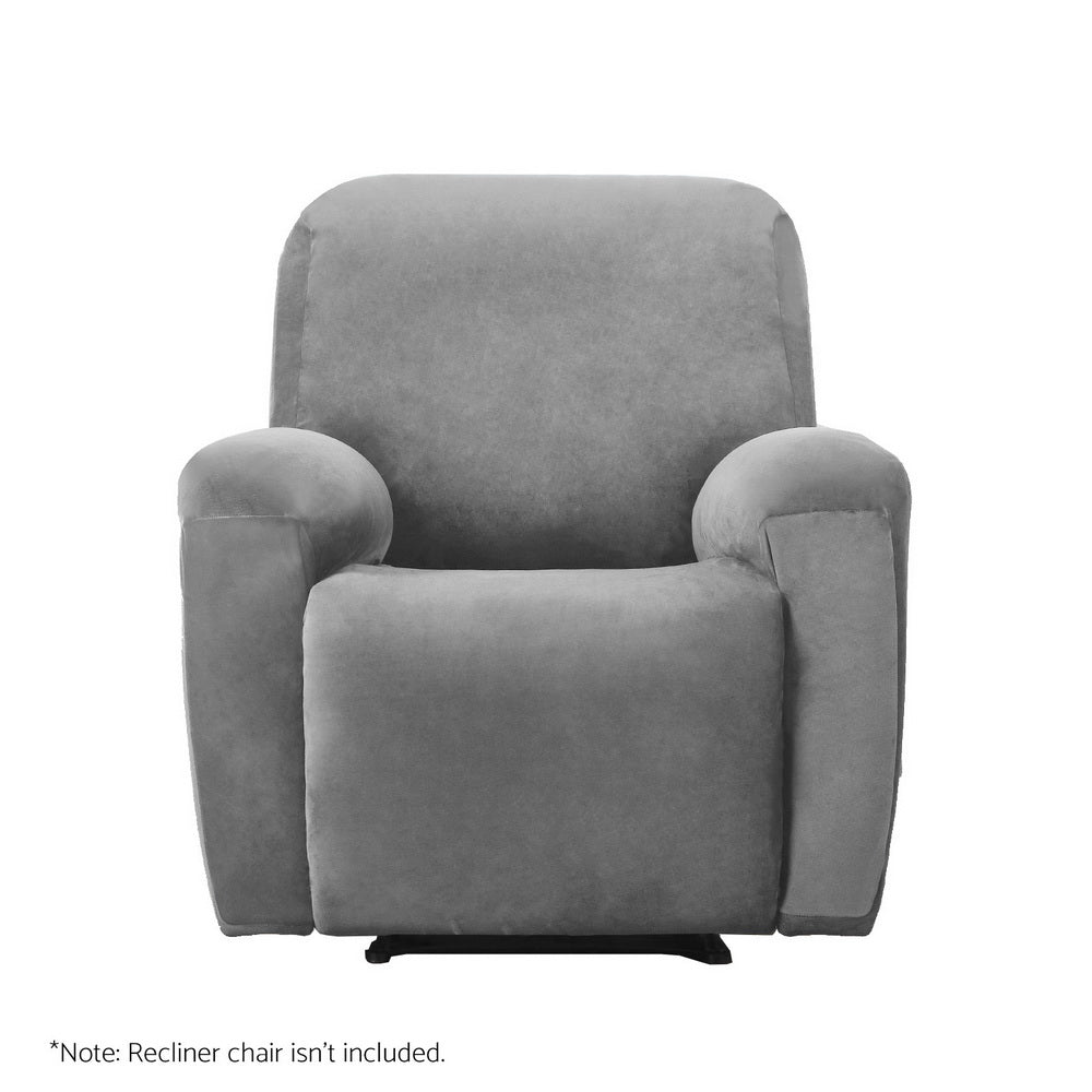 Artiss Recliner Chair Covers 1 Seater Velvet Grey Artiss