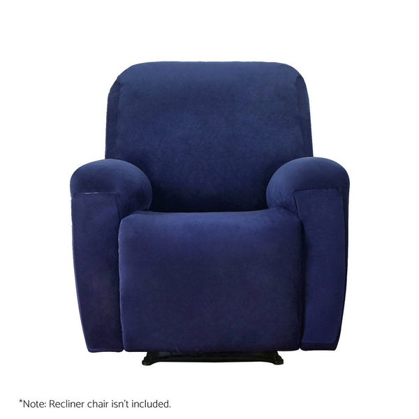 Artiss Recliner Chair Covers 1 Seater Velvet Navy Artiss