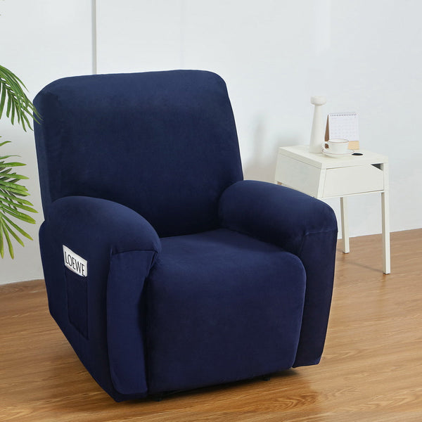 Artiss Recliner Chair Covers 1 Seater Velvet Navy Artiss