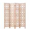 Artiss 4 Panel Room Divider Folding Privacy Screen Wooden Partition Geometric Freestanding Separator Natural 170cm