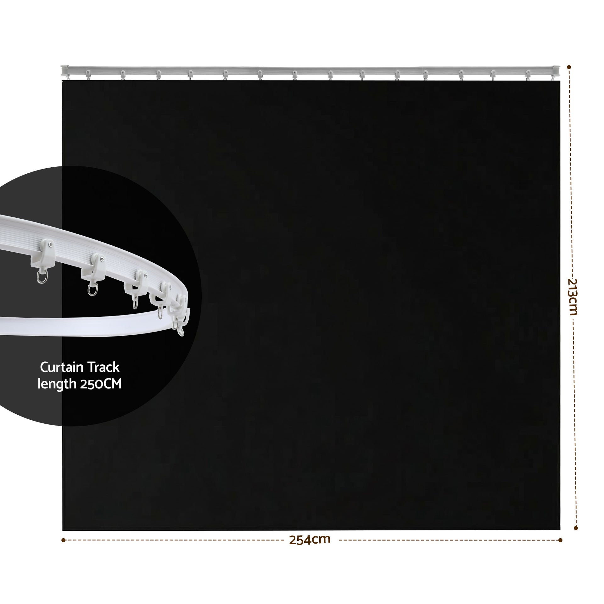 Artiss Room Divider Curtain Ceiling Mounted Track Sets Flexible Black Awezingly