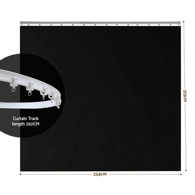 Artiss Room Divider Curtain Ceiling Mounted Track Sets Flexible Black