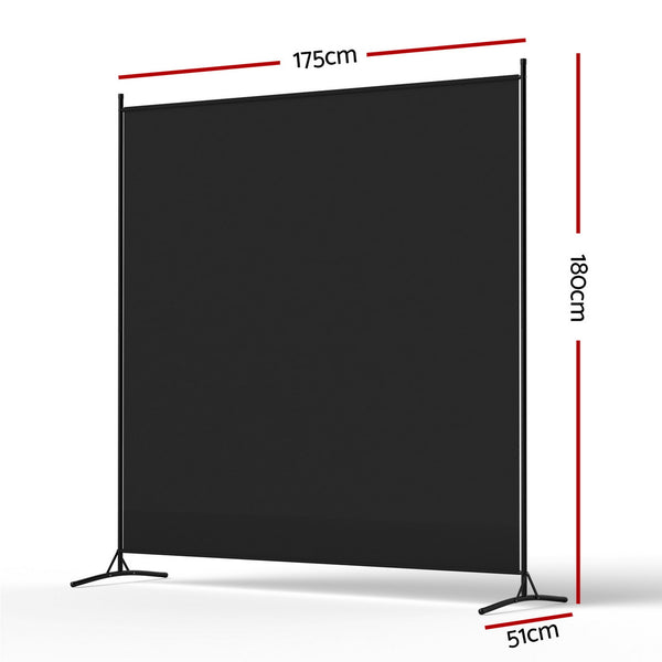 Artiss Room Divider Screen 175x180cm Fabric Black Awezingly