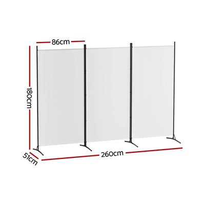 Artiss 3 Panel Room Divider Screen 260x180cm Fabric White