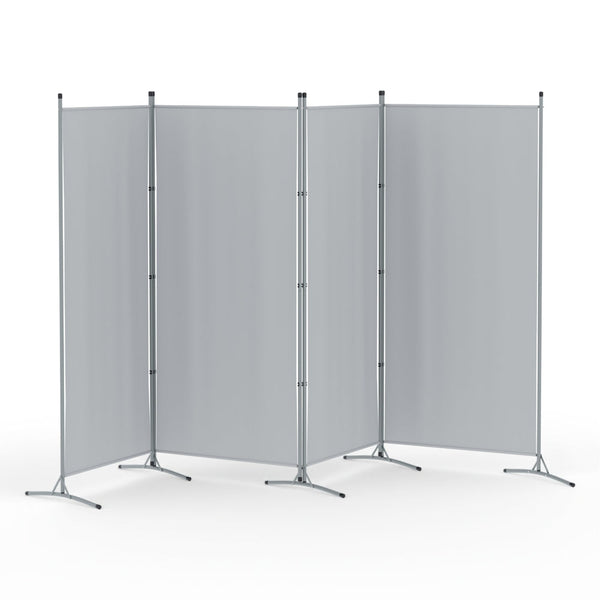 Artiss 4 Panel Room Divider Screen 345x180cm Fabric Grey Awezingly