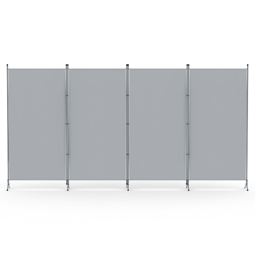 Artiss 4 Panel Room Divider Screen 345x180cm Fabric Grey Awezingly