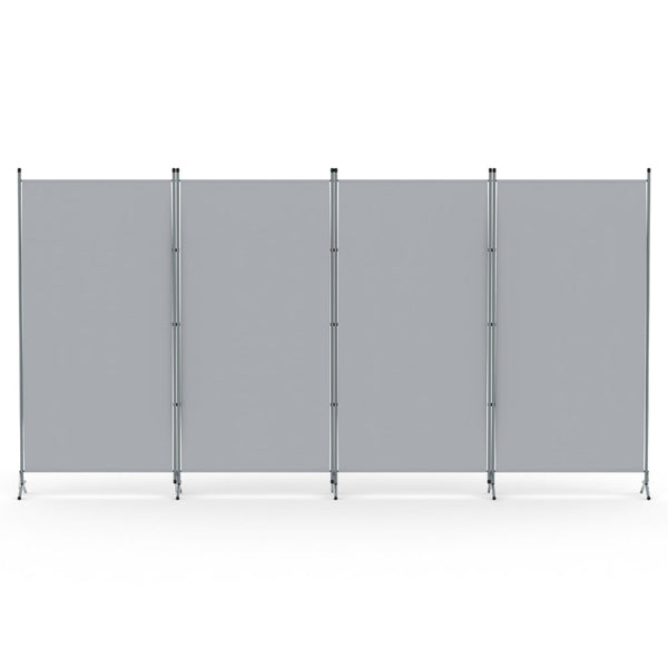 Artiss 4 Panel Room Divider Screen 345x180cm Fabric Grey Awezingly