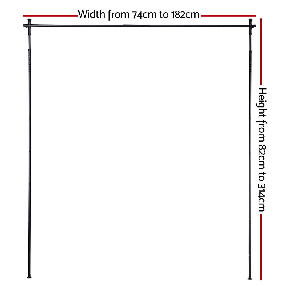 Artiss Room Divider Curtain Rod Extendable Black Awezingly