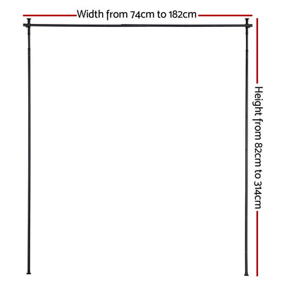 Artiss Room Divider Curtain Rod Extendable Black