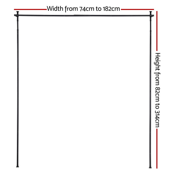 Artiss Room Divider Curtain Rod Extendable Black Awezingly