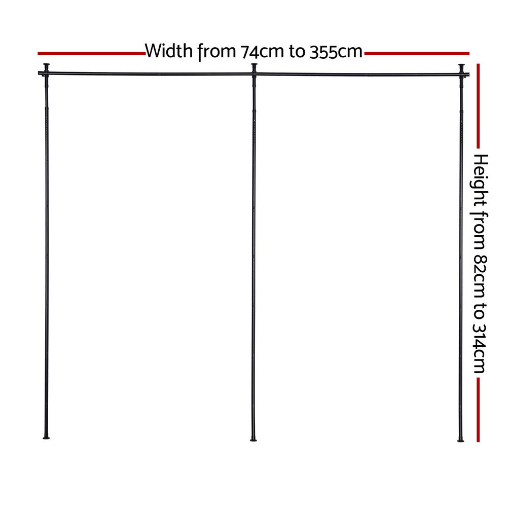 Artiss Room Divider Curtain Rod Extendable Black Awezingly