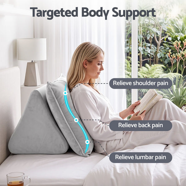 Giselle Bedding Back Pillow for Sitting in Bed, No-Collapse 25D High-Density Base, Ergonomic Lumbar Support Pillow for Gaming, Nursing & Floor Tatami, 90% Shredded Sponge Cushion with Washable Velvet Cover Awezingly