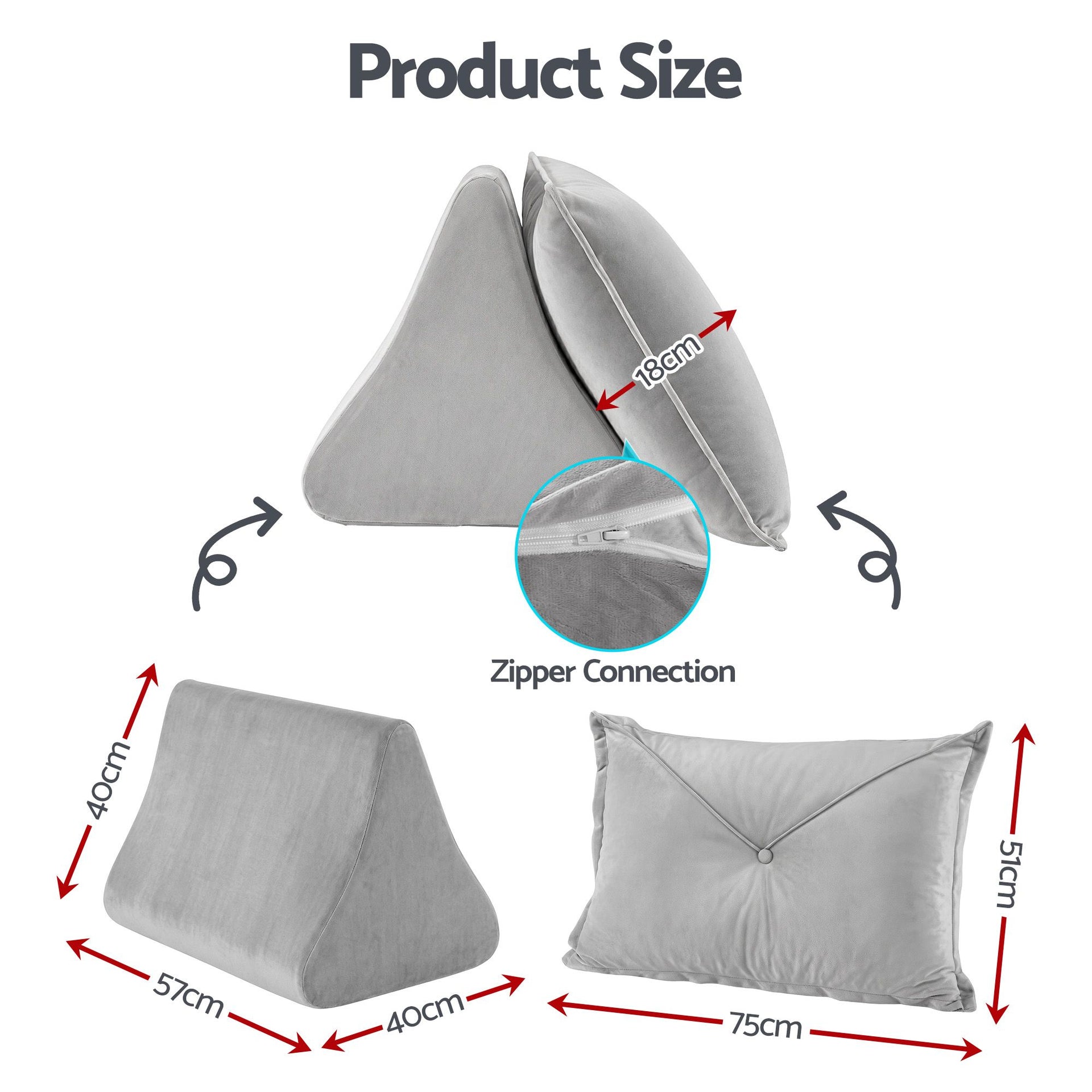 Giselle Bedding Back Pillow for Sitting in Bed, No-Collapse 25D High-Density Base, Ergonomic Lumbar Support Pillow for Gaming, Nursing & Floor Tatami, 90% Shredded Sponge Cushion with Washable Velvet Cover Awezingly