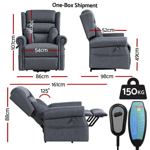 Artiss Electric Recliner Chair Power Lift Massage Heated Recliner Sofa Awezingly