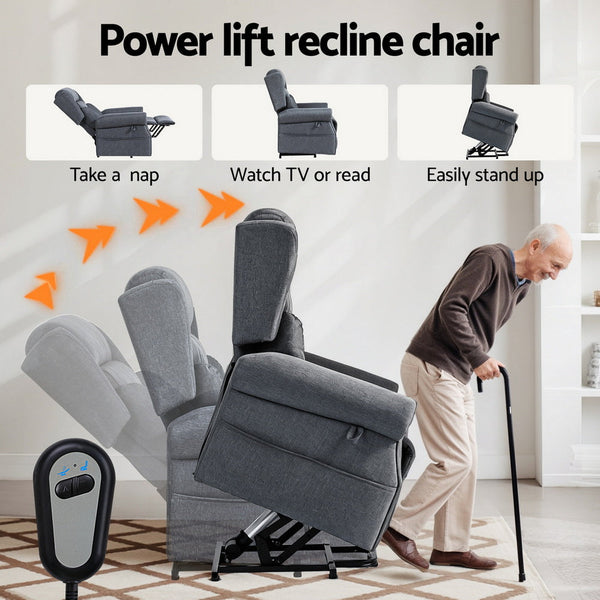 Artiss Electric Recliner Chair Power Lift Massage Heated Recliner Sofa Awezingly