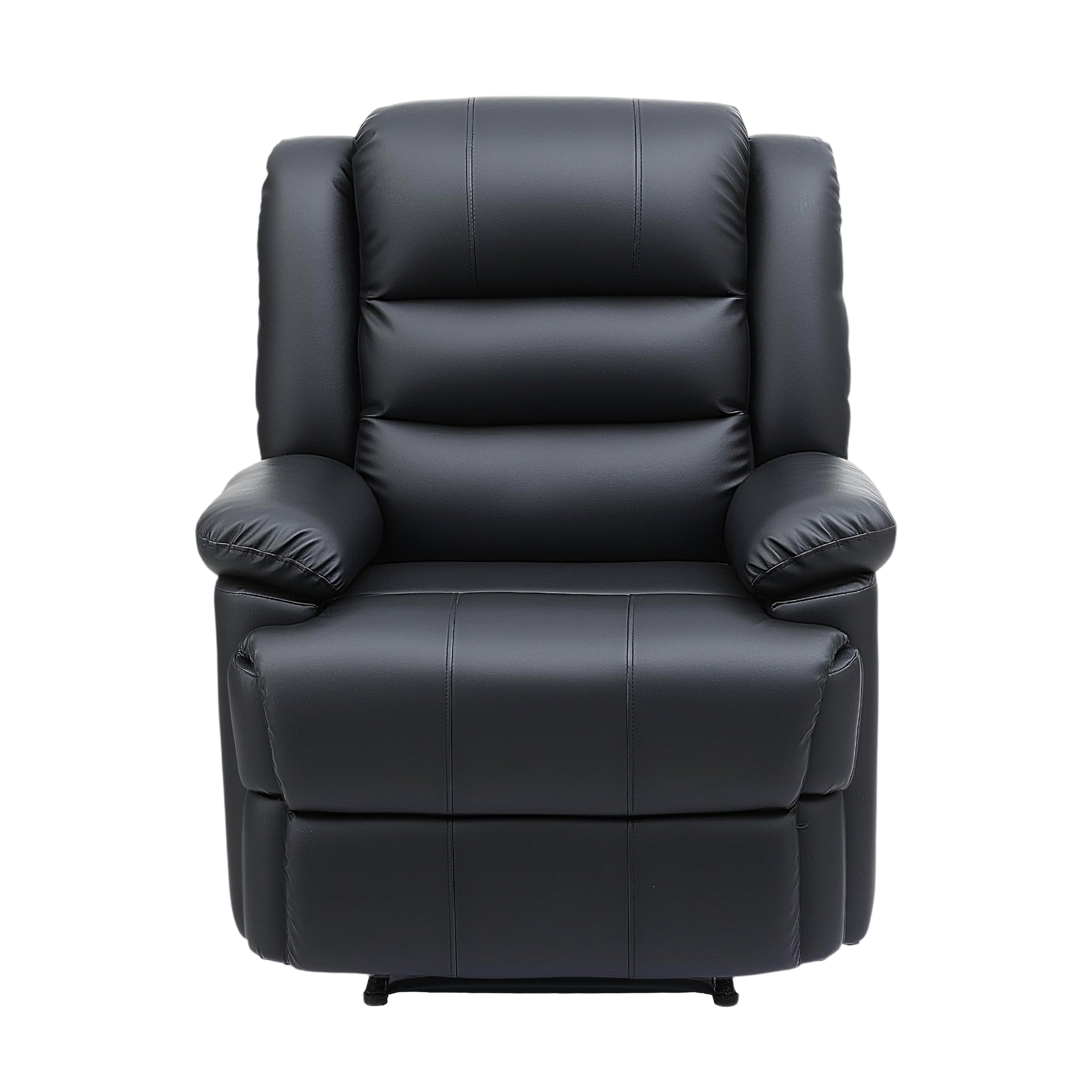 Artiss Manual Recliner Chair Leather Reclining Sofa with 16color Led Black