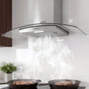 Devanti 90cm Range Hood Curved Glass Canopy Rangehood Kitchen Exhaust Fan