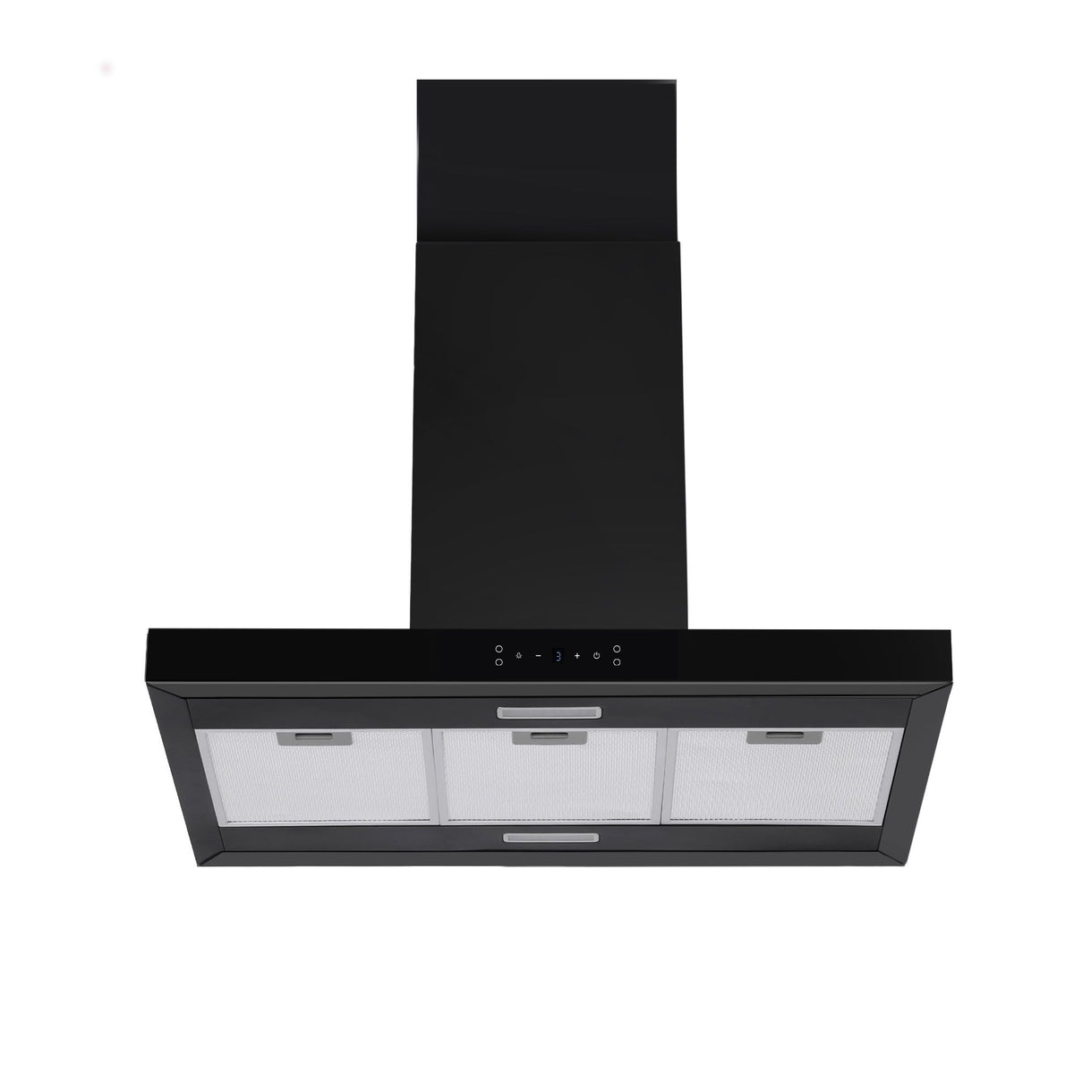 Devanti 90cm Island Rangehood Ceiling-Mounted 3-Speed Touch Control LED Black Awezingly