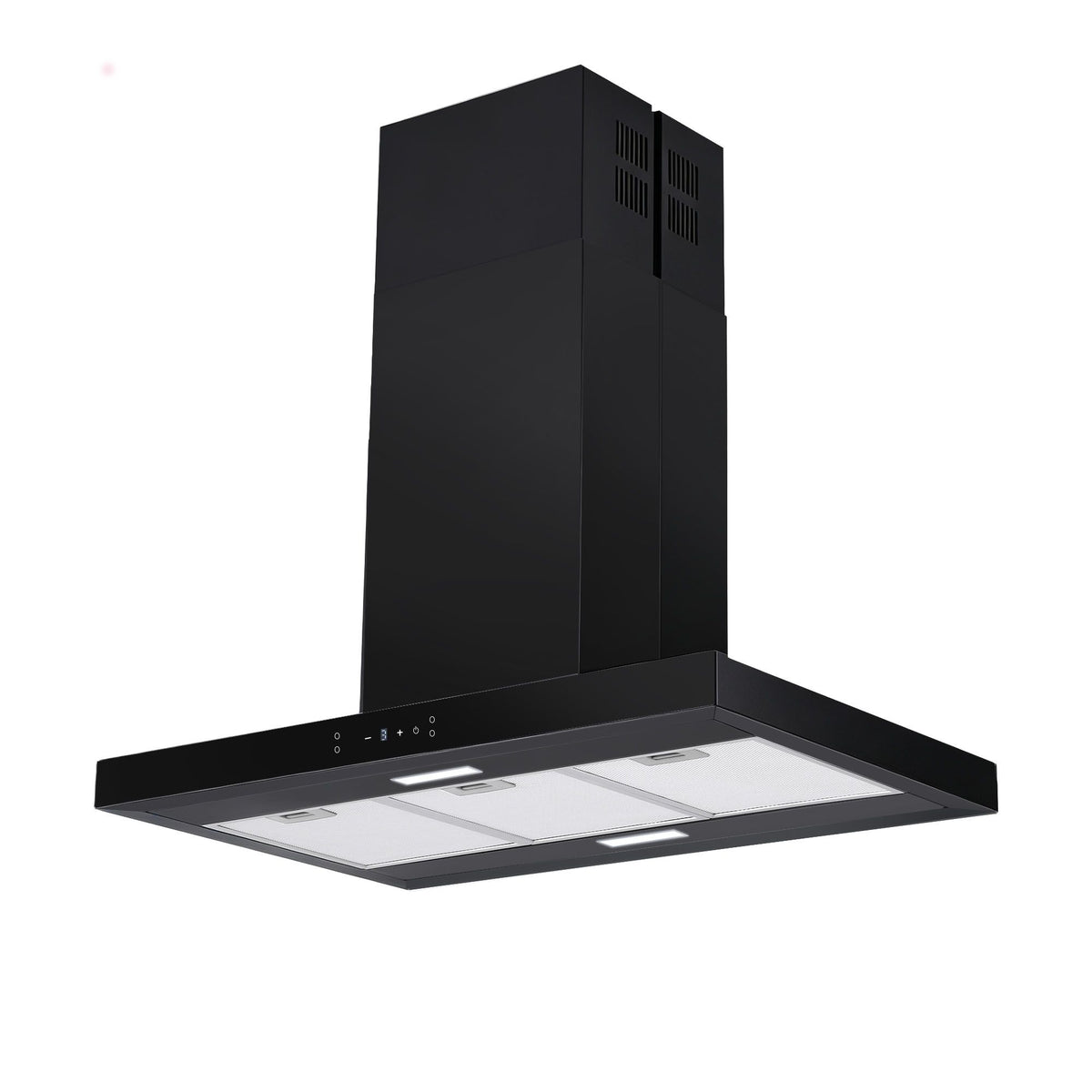 Devanti 90cm Island Rangehood Ceiling-Mounted 3-Speed Touch Control LED Black Awezingly