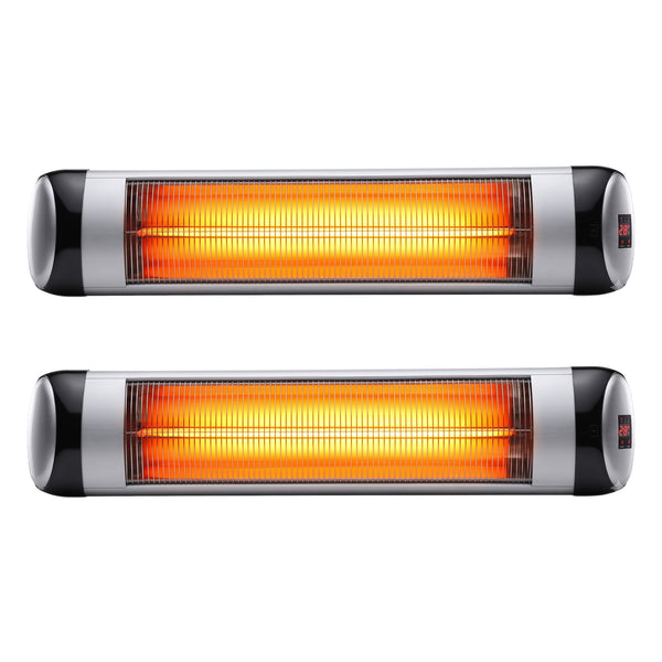 Devanti 2PCS Electric Radiant Strip Heater Outdoor Indoor Patio Infrared Heaters 2000W Awezingly