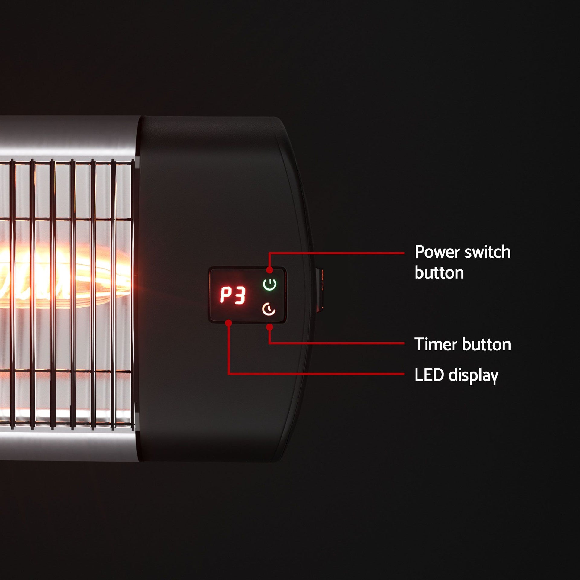 Devanti 2PCS Electric Radiant Strip Heater Outdoor Indoor Patio Infrared Heaters 3000W Awezingly