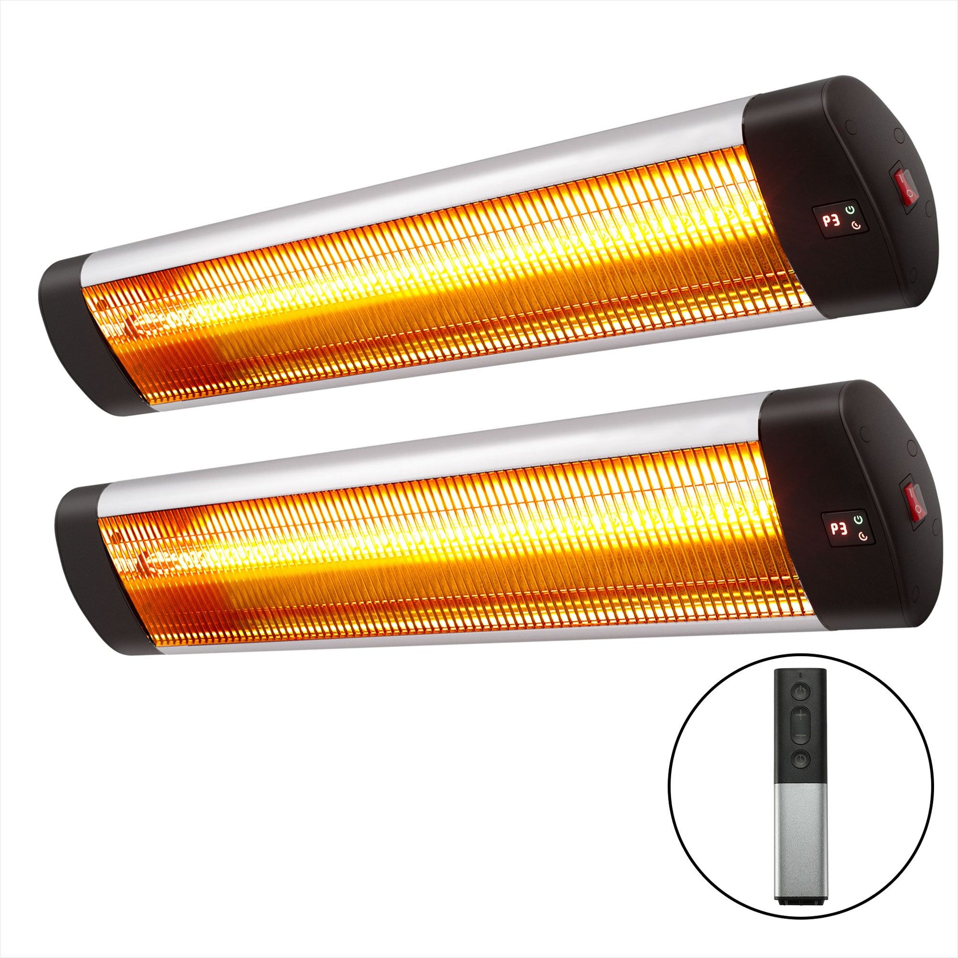 Devanti 2PCS Electric Radiant Strip Heater Outdoor Indoor Patio Infrared Heaters 3000W Awezingly