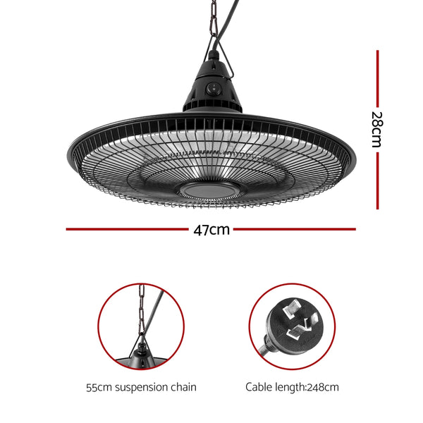 Devanti 1500W Hanging Electric Patio Heater - Awezingly
