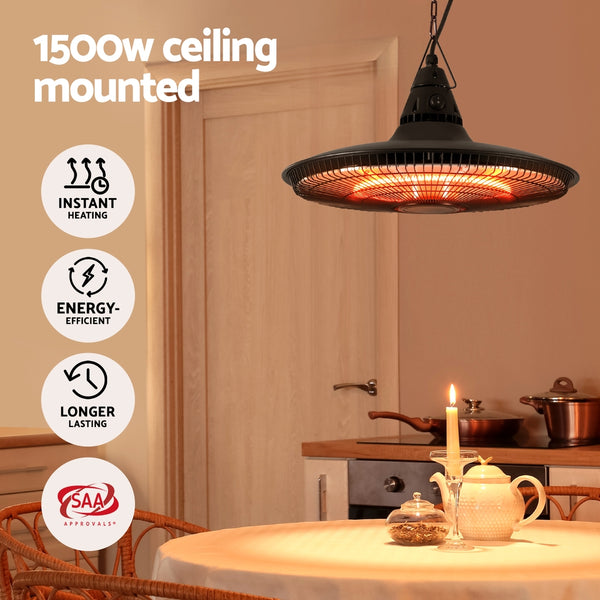 Devanti 1500W Hanging Electric Patio Heater - Awezingly