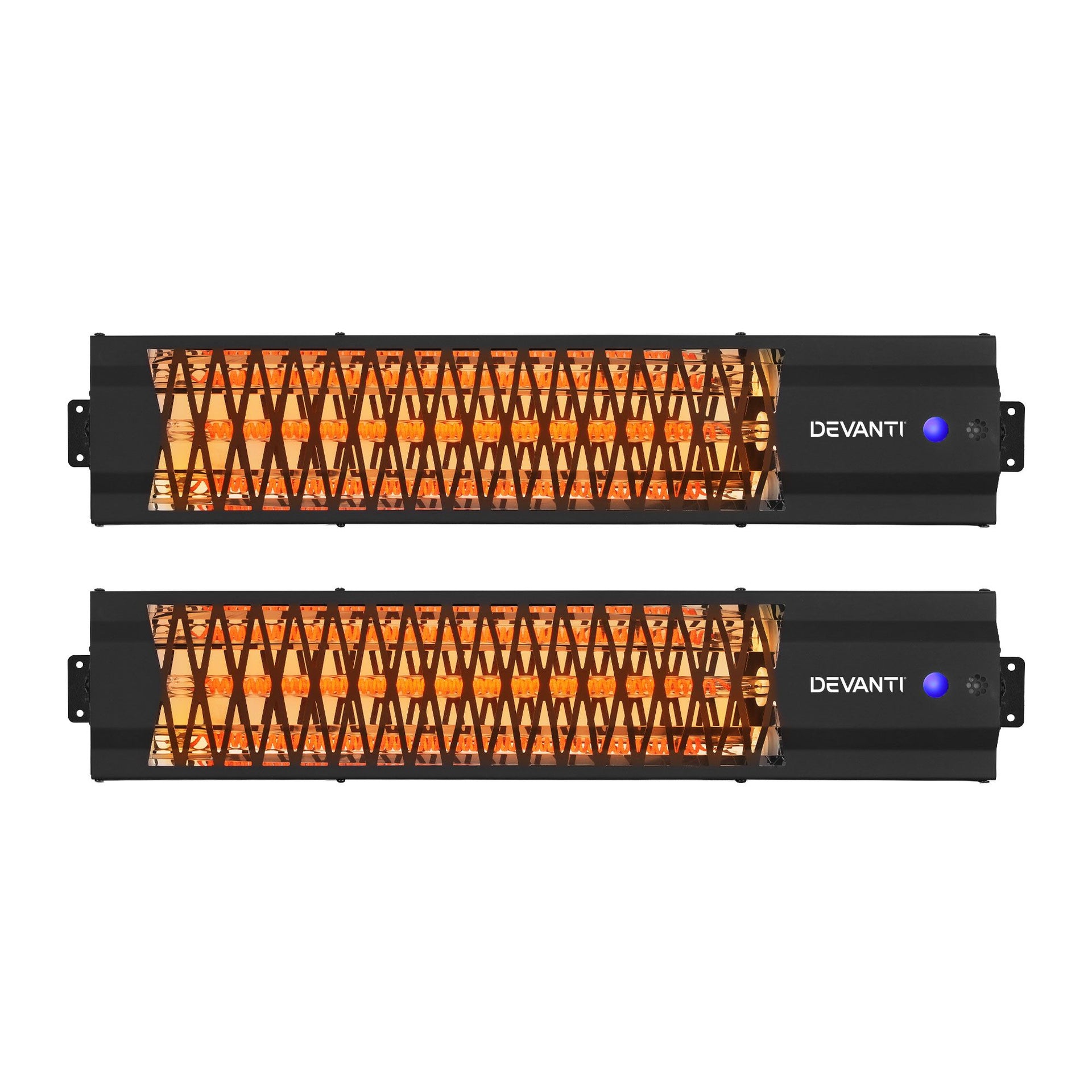 Devanti 2PCS Electric Strip Heater Radiant Infrared Heaters 2000W Awezingly