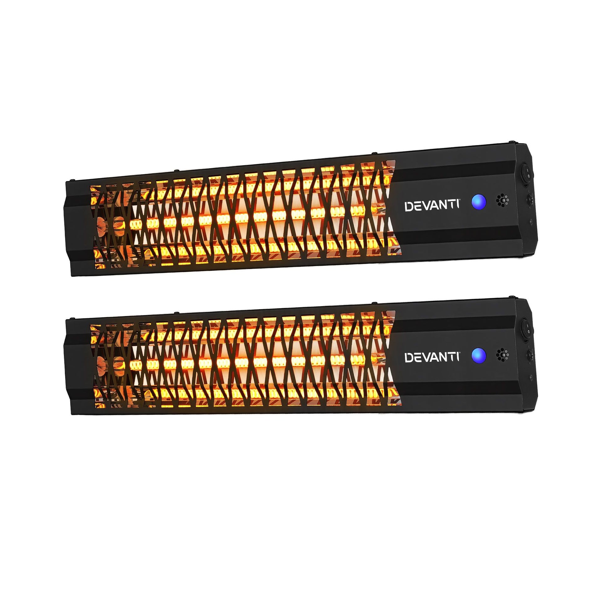 Devanti 2PCS Electric Strip Heater Radiant Infrared Heaters 2000W Awezingly