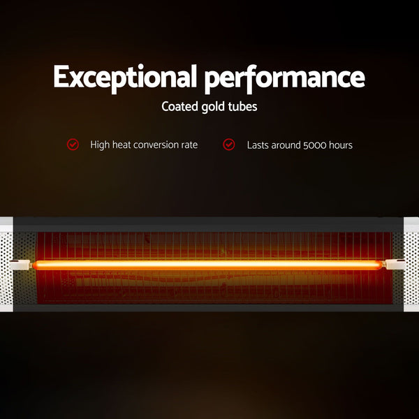 Devanti 2PCS Electric Strip Heater Radiant Infrared Heaters Remote Control 2000W Awezingly