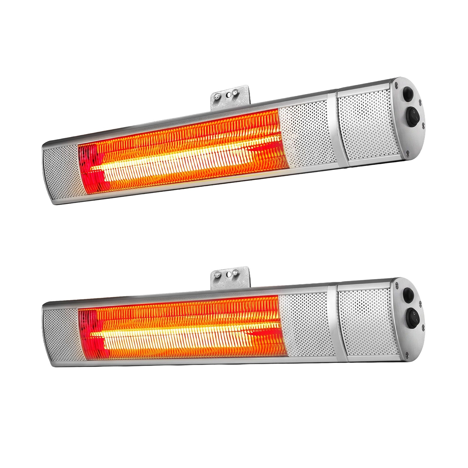 Devanti 2PCS Electric Strip Heater Radiant Infrared Heaters Remote Control 2000W Awezingly
