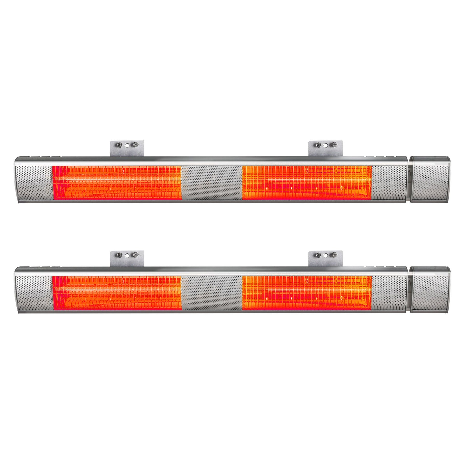 Devanti 2PCS Electric Strip Heater Radiant Infrared Heaters Remote Control 3000W Awezingly