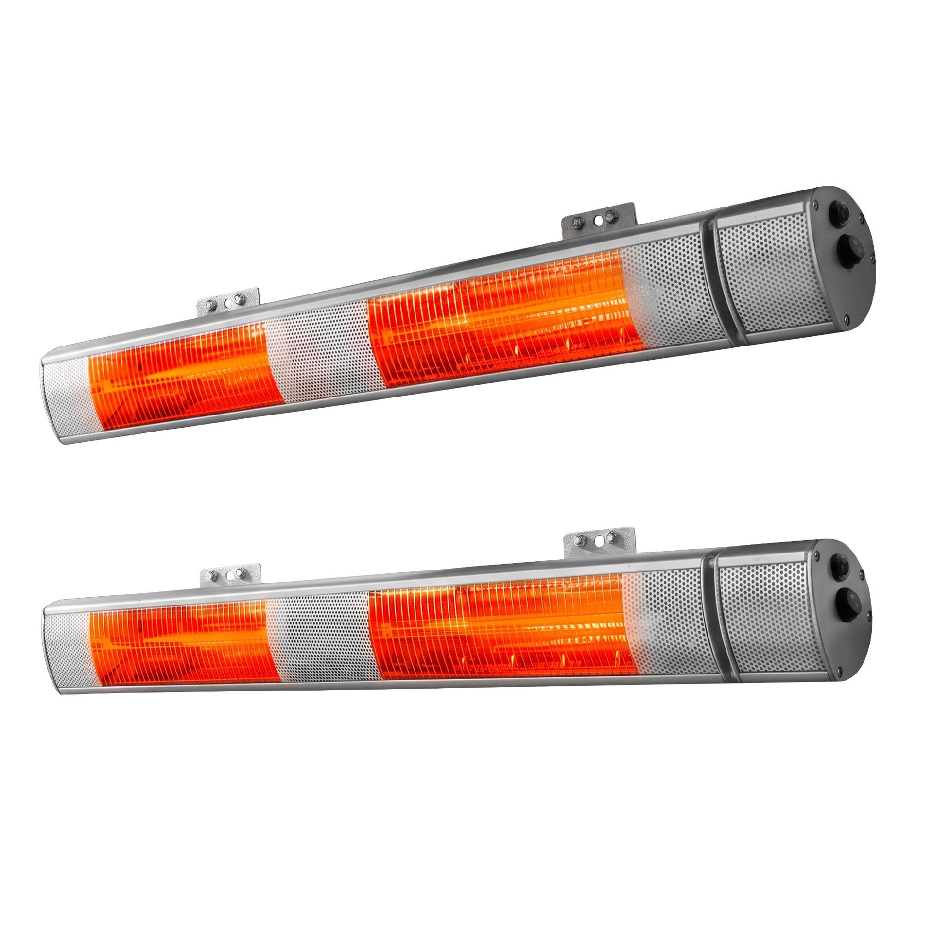 Devanti 2PCS Electric Strip Heater Radiant Infrared Heaters Remote Control 3000W Awezingly