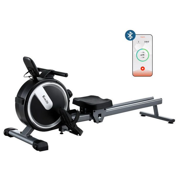 Everfit 16 Level Magnetic Rowing Machine for Home with App Connect Black Everfit
