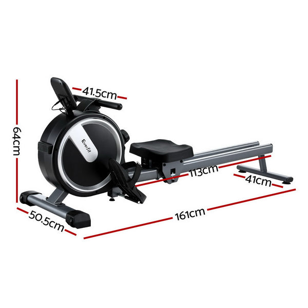 Everfit 16 Level Magnetic Rowing Machine for Home with App Connect Black Everfit