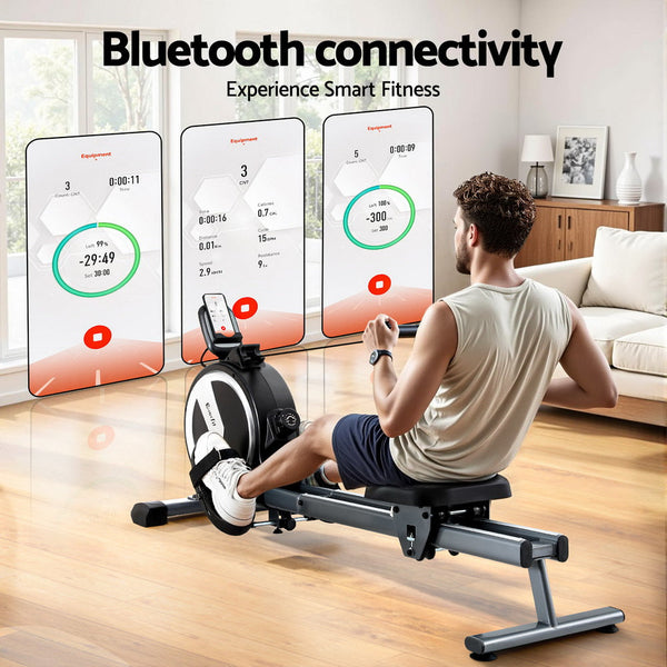 Everfit 16 Level Magnetic Rowing Machine for Home with App Connect Black Everfit