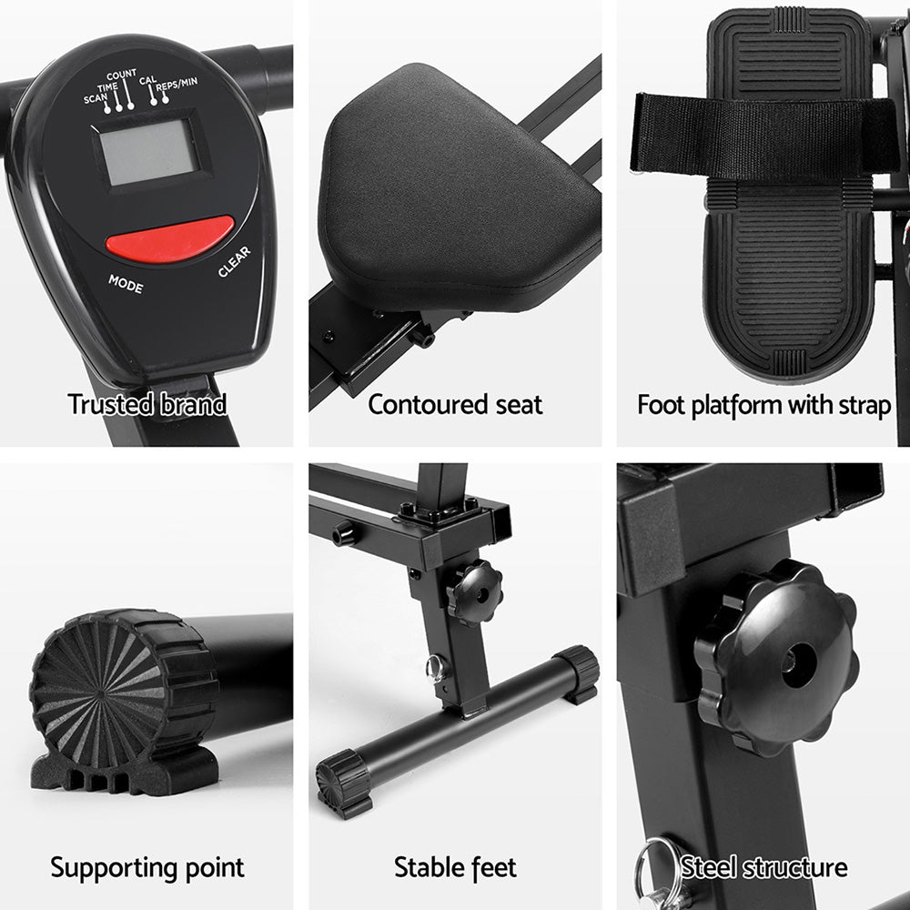 Everfit Hydraulic Rowing Machine Rower 12 Levels Resistance Exercise Fitness Gym Cardio Everfit