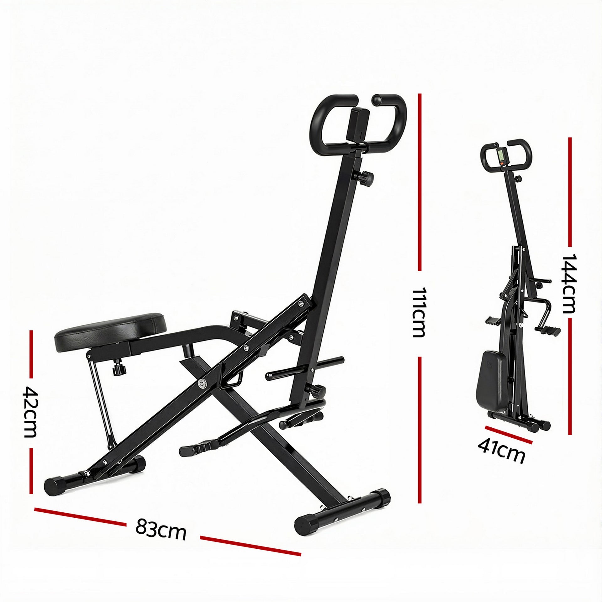 Everfit Foldable Squat Machine Deep Squat Rowing Machine 5 Adjustable Seat Home Gym Awezingly