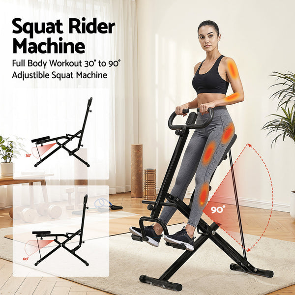 Everfit Foldable Squat Machine Deep Squat Rowing Machine 5 Adjustable Seat Home Gym Awezingly