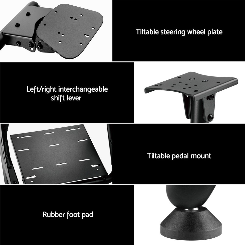 Artiss Racing Simulator Cockpit Steering Wheel Gaming Chair Blue Artiss