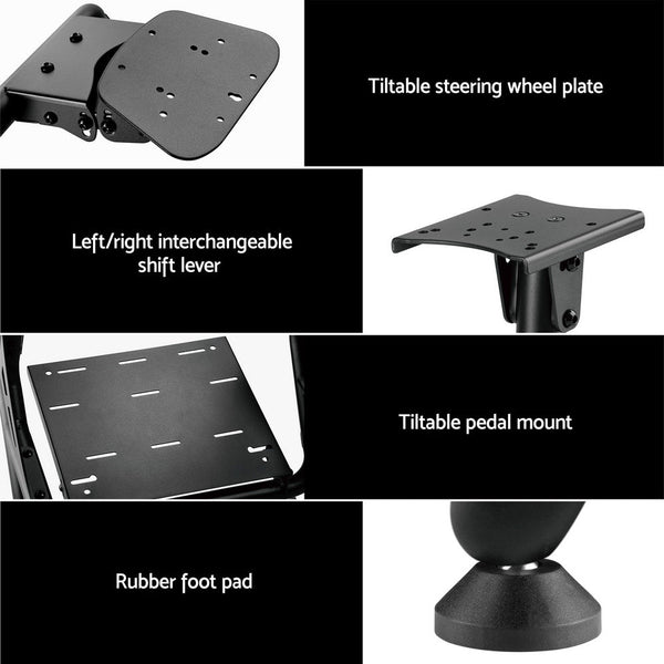 Artiss Racing Simulator Cockpit Steering Wheel Gaming Chair Blue Artiss