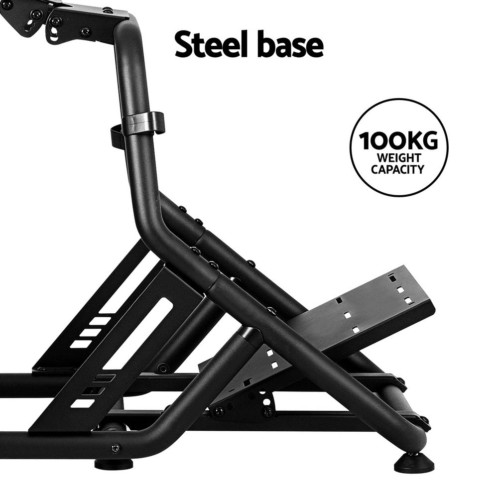 Artiss Racing Simulator Cockpit Steering Wheel Gaming Chair Blue Artiss